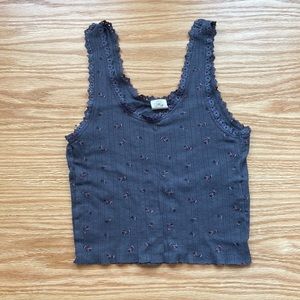 Urban Outfitters Gray Flowered Tank Top